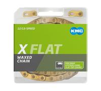 Cadena de bicicleta KMC con tapa plana, oro TiN, 126 eslabones, encerado, compatible con SRAM AXS y transmisión, dorado