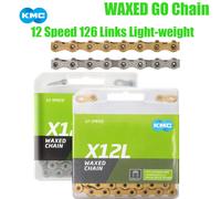 Cadena de Bicicleta KMC de 12 Velocidades para MTB y Carretera, 126 Eslabones, Ultraligera, Versión Encerada 12S para Shimano X12L Gold