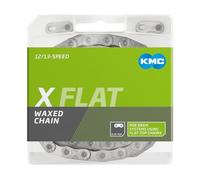 Cadena de bicicleta KMC Flat Top, 126 eslabones, 12 velocidades, 13 velocidades, puente X, encerado, compatible con SRAM AXS y transmisión, plata