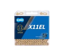Cadena de Bicicleta KMC Serie X de 10/11 Velocidades, Semi-Hueca, Color Oro Titanio, Universal para MTB, Carretera y Bicicletas Plegables, Ligera X10EL 10speed