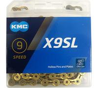 Cadena de bicicleta KMC X9SL Ti-N 9 velocidades 114 eslabones oro eslabón per...