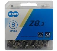 KMC 12NR DLC Black Z8 Grey-Cadena de 8 Capas, 1/2" x 3/32", 114 eslabones, Color Gris, Unisex Adulto