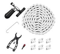 Cadena de bicicletas - cadena de bicicletas de pandillas | Reparación Junto con cadena nativa y pin de conexión | Juego de herramientas con bicicleta nativa de cadena | Conectores de cadena con