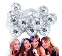 Cadena de bola LED discoteca - Guirnalda de luces estética con bola facetada con carga USB - Productos de iluminación exterior para balcón, ventana, porche, escaleras, pasillo, árbol
