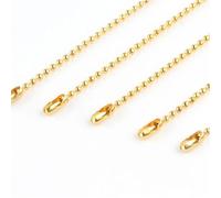 Cadena de Bolas 100 Piezas Cadenas Colgantes Metal for Collar DIY Fabricación Joyas con Cuentas 1,5 mm y Conectores 68 cm for Etiquetas(Gold)