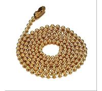 Cadena de bolas, Cadena de bolas acero inoxidable 2,4 mm con rodio dorado, 45-90 cm, for collar y llavero(Gold,55cm length)