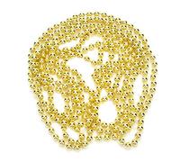 Cadena de bolas de acero inoxidable de 6 mm y 2,7 m, para collar, cadena de bolas de acero inoxidable, decoración de bodas y Navidad, cuentas largas (dorado)