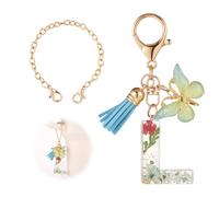 Cadena de Botellas para Tazas Stanley, Lindos Dijes de Letras para Taza Stanley con Accesorios de Mariposa y Borla Accesorios para Vasos Compatibles con Taza Stanley de 40 oz (L)