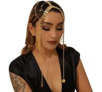 Cadena de cabeza con borlas góticas, tocado elegante para bodas, festivales de música y eventos