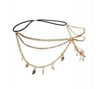 Cadena de Cabeza El metal deja la joyería del pelo de cadena cabeza Rhinestone borla for las mujeres