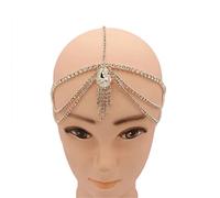 Cadena de Cabeza Rhinestone frente cadena borla diadema Tiara boda joyería cristal nupcial