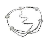 cadena de cabeza Women Rhinestones Head Chain Hair Accessories for Bridal and Girls Belly Dance Wedding(SILVER)