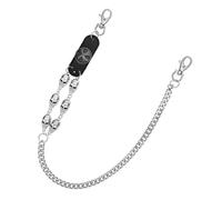 Cadena de calavera de aleación, accesorio de calavera de moda, cinturón de cadena para pantalones, adecuado para uso casual y ocasiones de fiesta, accesorio de calavera de moda