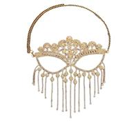 Cadena de cara completa con borla de diamantes de imitación bohemios para Halloween, fiesta de cosplay, talla única, Diamante falso