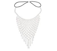 Cadena de cara con borla de cristal bohemio para mujer, para Halloween, fiesta de cosplay, talla única, Diamante falso
