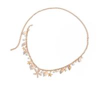 Cadena de cintura ajustable de concha de estrella de mar para mujer, accesorios de moda para mujer, joyería corporal hecha a mano, uso casual, cadena de vientre en tono dorado, フリーサイズ, No es una
