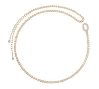 Cadena De Cintura Chapada En Oro Lujo Con Cuerpo Diamantes Imitación Brillante Para Mujeres Cintura Elegante