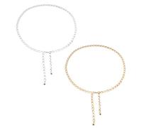 Cadena De Cintura De 2 Piezas Para Mujer, Cadena De Cintura De Metal De Moda, Cadena De Cintura Boho Ajustable, Cinturón De Cadena Dorado Y Plateado, Cinturón Para Vestido