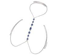 Cadena de cintura de cristal para el vientre, diseño de lágrima, diamantes de imitación, cadena de pecho, Silver, diamantes de imitación