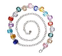 Cadena de cintura estética para mujer, cadena para el vientre, elegante joyería, baile, fiesta, vintage, arnés de cintura ajustable, Square 1, como se describe, como se describe