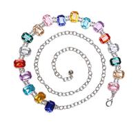 Cadena de cintura estética para mujer, elegante, para baile de salón, fiesta, joyería corporal de aleación, Square 1