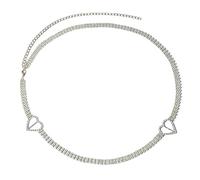 Cadena de cintura sexy con diamantes de imitación, cadena de cristal, borla brillante, corazón, diamante, cintura, cinturón de danza del vientre, disfraz para mujeres y niñas, talla N