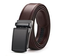 Cadena de cinturón de cuero negro para cualquier ocasión y atuendo para hombres, pantalones, camisa, regalo para padre, abuelo, pulseras geniales para hombres, Hebilla negra y marrón, Talla única