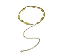 Cadena de cinturón portátil con diseño de hojas, adecuada para suministros de fiestas y declaraciones de moda diarias, piezas únicas de cintura de hoja, talla única, como se describe, como se describe