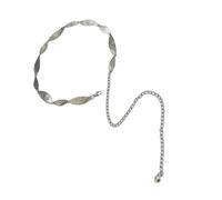 Cadena de cinturón portátil con diseño de hojas, adecuada para suministros de fiestas y declaraciones de moda diarias, piezas únicas de cintura de hoja, talla única, como se describe, como se describe