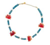 Cadena de clavícula de moda sofisticada hecha a mano, collar de perlas de agua dulce con cuentas para el cuello, joyería para mujer, gargantilla con colgante único, talla única, como se describe, como