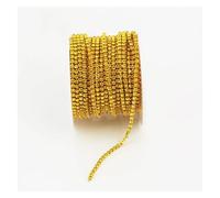 Cadena de copa de diamantes de imitación de cristal opalino rosa, verde y azul de 2 mm y 1 yarda con purpurina for decoración de vestidos de boda(Citrine,SS6(2mm)-1yard)