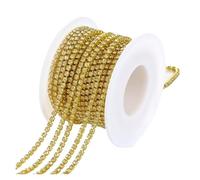 Cadena De Cristal 1/10Yard Rhinestone Chain Glitter Crystal Sew On Glue On Rhinestones for Clothes DIY Garment Accessories Trim Cup Chain(Jonquil,10 Yards,SS6 2mm)