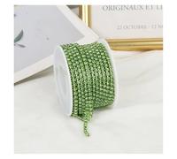 Cadena De Cristal 2mm-4mm Glass Rhinestone Chain Trim With Colorful Bottom Sewing Strass Cup Chain Crystal Banding Glue On Rhinestone Trim(Peridot,5yards,SS6-2mm)