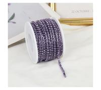 Cadena De Cristal 2mm-4mm Glass Rhinestone Chain Trim With Colorful Bottom Sewing Strass Cup Chain Crystal Banding Glue On Rhinestone Trim(Violet,5yards,SS8-2.5mm)