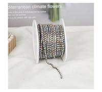 Cadena De Cristal 2mm-4mm Glass Rhinestone Chain Trim With Colorful Bottom Sewing Strass Cup Chain Crystal Banding Glue On Rhinestone Trim(Black Crystal AB,10yards,SS12-3mm)