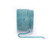 Cadena De Cristal Arrival Colorful Rhinestone Chains Dense Fancy Chain Apparel Sewing Glass Rhinestone Cup Chain With Colorful base(Aquamarine,SS12(3mm)-5yards)