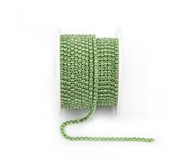 Cadena De Cristal Arrival Colorful Rhinestone Chains Dense Fancy Chain Apparel Sewing Glass Rhinestone Cup Chain With Colorful base(Peridot,SS12(3mm)-5yards)