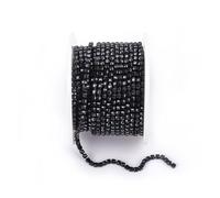 Cadena De Cristal Arrival Colorful Rhinestone Chains Dense Fancy Chain Apparel Sewing Glass Rhinestone Cup Chain With Colorful base(Black,SS8(2.5mm)-5yards)