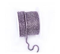 Cadena De Cristal Arrival Colorful Rhinestone Chains Dense Fancy Chain Apparel Sewing Glass Rhinestone Cup Chain With Colorful base(Violet,SS12(3mm)-10yards)