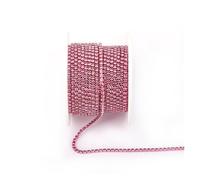 Cadena De Cristal Arrival Colorful Rhinestone Chains Dense Fancy Chain Apparel Sewing Glass Rhinestone Cup Chain With Colorful base(Rose,SS12(3mm)-10yards)