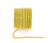 Cadena De Cristal Arrival Colorful Rhinestone Chains Dense Fancy Chain Apparel Sewing Glass Rhinestone Cup Chain With Colorful base(Citrine,SS12(3mm)-10yards)
