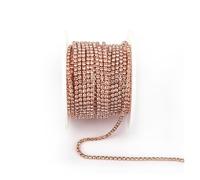 Cadena De Cristal Arrival Colorful Rhinestone Chains Dense Fancy Chain Apparel Sewing Glass Rhinestone Cup Chain With Colorful base(Peach,SS12(3mm)-5yards)