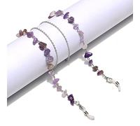 Cadena De Cristal Hecha A Mano De Cristal De Piedra Natural Cuerda Colgante Mujeres Hombres Retro Amatista Turquesa Gafas De Sol Cordón Cordón Para Gafas,Amatista 2