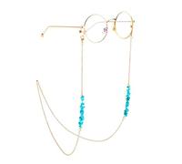 Cadena De Cristal Hecha A Mano De Cristal De Piedra Natural Cuerda Colgante Mujeres Hombres Retro Amatista Turquesa Gafas De Sol Cordón Cordón Para Gafas,Turquesa B1