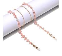 Cadena De Cristal Hecha A Mano De Cristal De Piedra Natural Cuerda Colgante Mujeres Hombres Retro Amatista Turquesa Gafas De Sol Cordón Cordón Para Gafas,Cuarzo Rosa 1