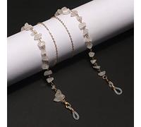 Cadena De Cristal Hecha A Mano De Cristal De Piedra Natural Cuerda Colgante Mujeres Hombres Retro Amatista Turquesa Gafas De Sol Cordón Cordón Para Gafas,Cuarzo Blanco 1