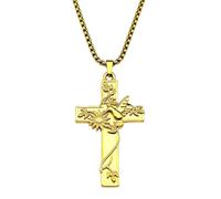 Cadena de cruces de colibrí girasol para mujeres Color dorado Miss Memoria Collar familiar Collar regalos
