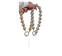 Cadena de cuentas chapada para teléfono móvil, a prueba de robos y caída; con cuentas para evitar perder los colgantes.(2pcs Silvery+Golden)