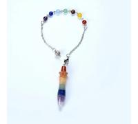 Cadena de cuentas de 7 chakras, piedra natural, arco iris, 7 colores, cristal de energía, péndulo, dowsing hipnosis, amuleto de joyería