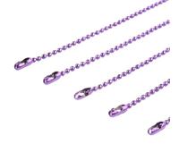 Cadena de Cuentas de Bola 10 Uds. De cadenas de cuentas bolas colores for collar DIY, accesorios for hacer joyas, cadena 1,5mm con conector 68cm Cadena de Cuentas de Bola para Bricolaje Collar(Purple)